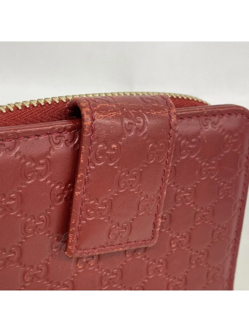 Gucci Wallet Micro Guccissima Leather Bordeaux Gold - Picture 5 of 9